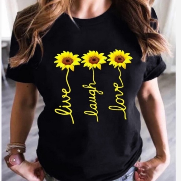 #24  Live Laugh Love Black Fun Top - Picture 4 of 8